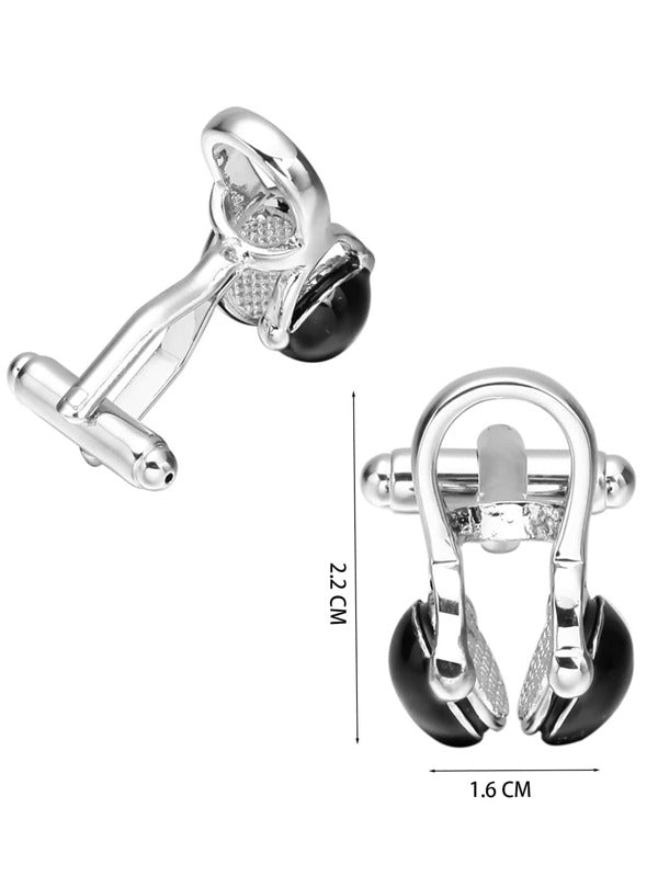 1pair Fashion Headset Design Cufflinks For Men For Clothes Decoration