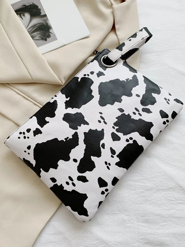 Cow Pattern Clutch Bag