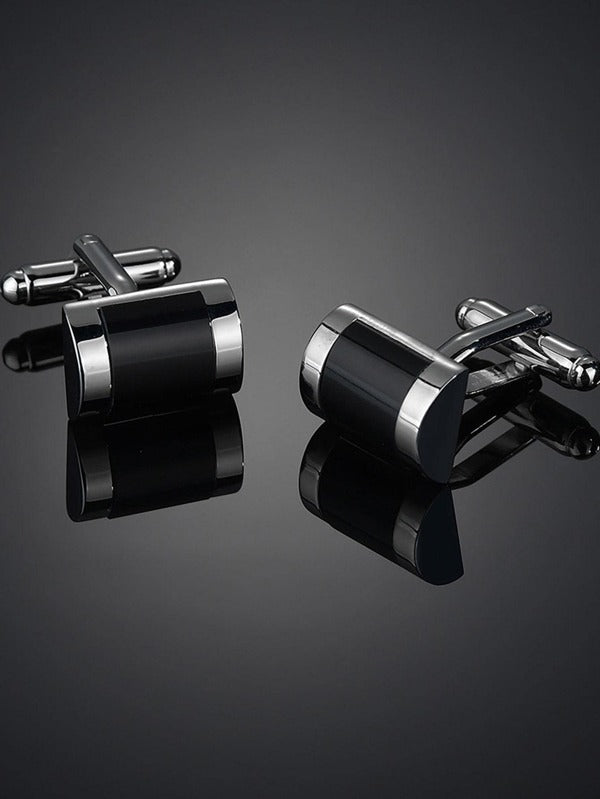 1pair Fashionable Two Tone Cufflinks For Men For Daily Decoration