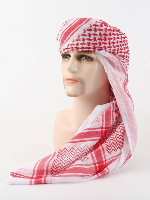 Men Geometric Print Head Scarf