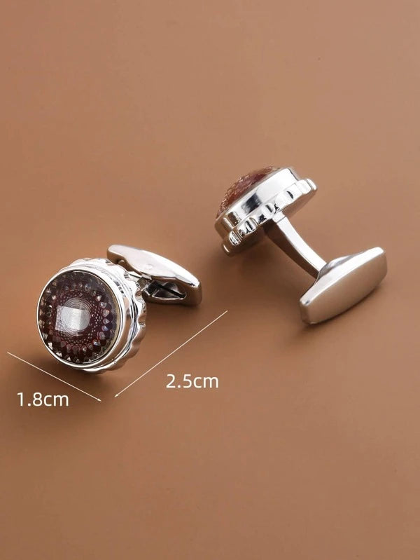 1Pair Men Round Cufflinks For Daily Decoration For A Stylish Look