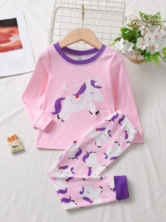 Toddler Girls Unicorn Print Snug Fit PJ Set