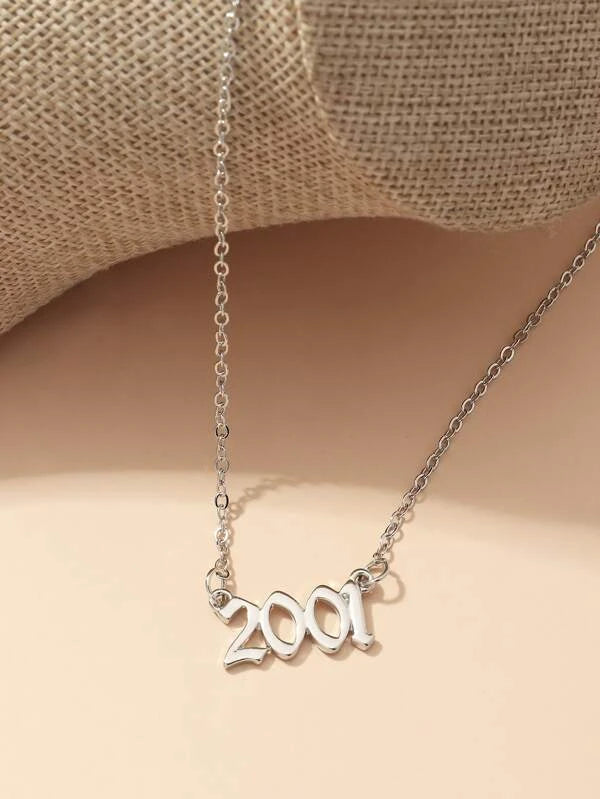 Metal Number Charm Necklace