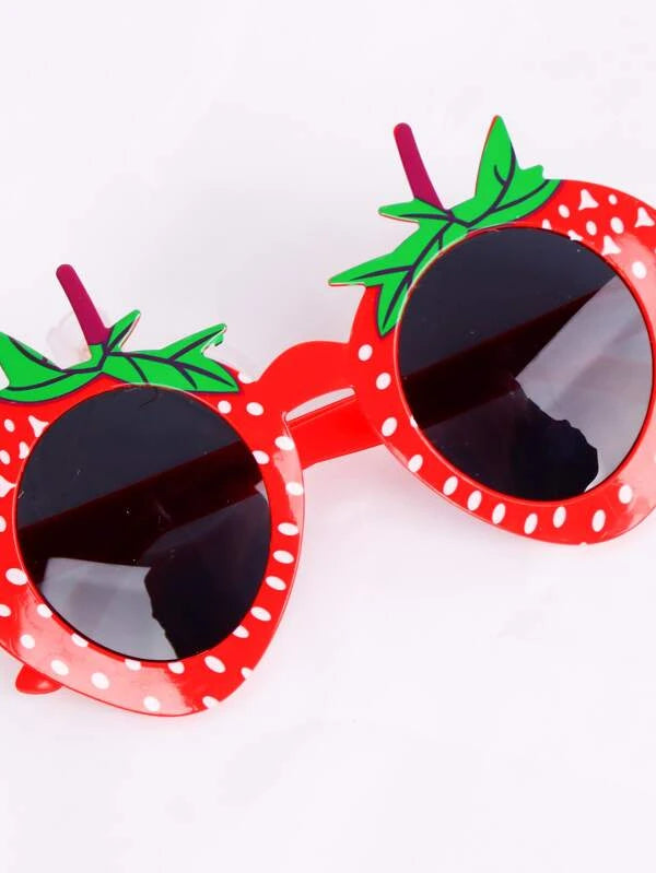 1pc Strawberry Design Party Glasses, Cartoon Plastic Fruit Design Party Prop Glasses For Party