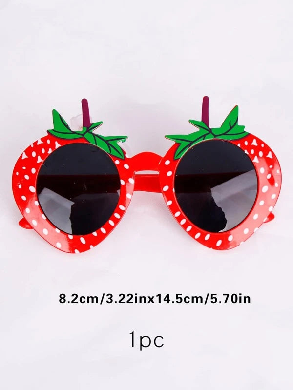 1pc Strawberry Design Party Glasses, Cartoon Plastic Fruit Design Party Prop Glasses For Party