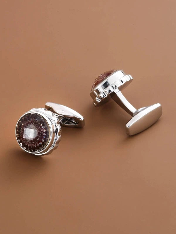 1Pair Men Round Cufflinks For Daily Decoration For A Stylish Look