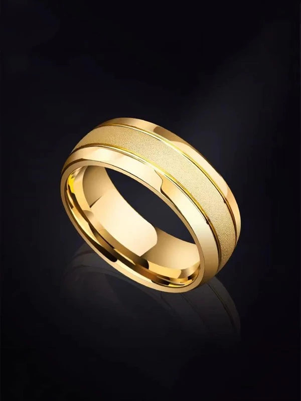 Fashionable and Popular Men Textured Ring Stainless Steel for Jewelry Gift and for a Stylish Look