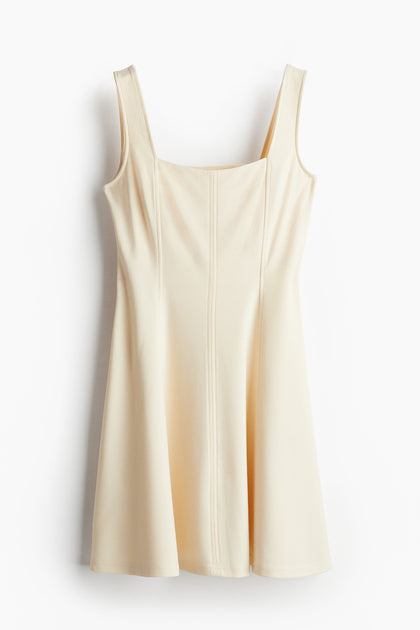 Square-neck jersey dress