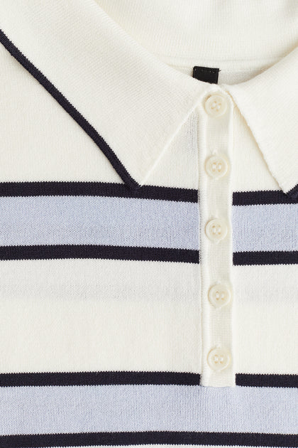 Fine-knit polo shirt