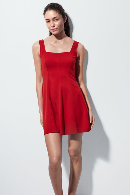 Square-neck jersey dress