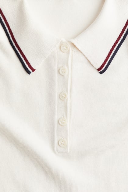 Fine-knit polo shirt