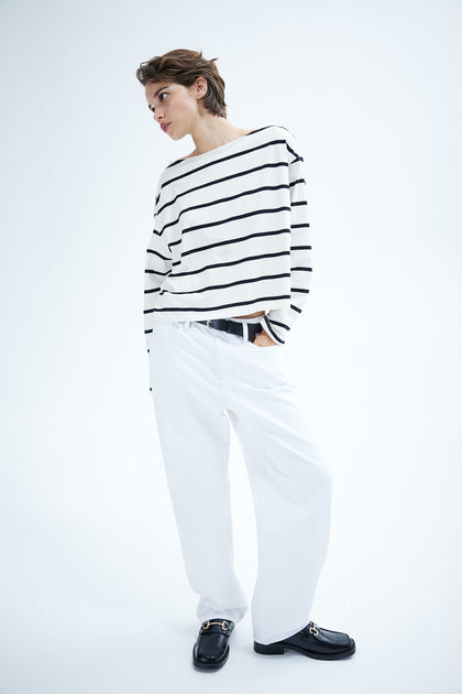 Oversized boat-neck top