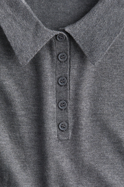 Fine-knit polo shirt