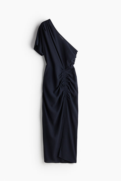 Draped one-shoulder dress