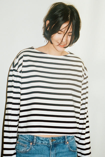 Oversized boat-neck top