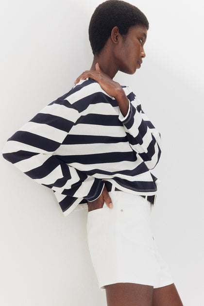 Oversized boat-neck top