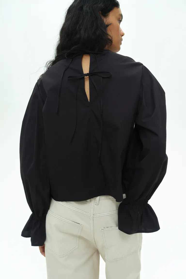 Cotton Blouse with Lace Detail