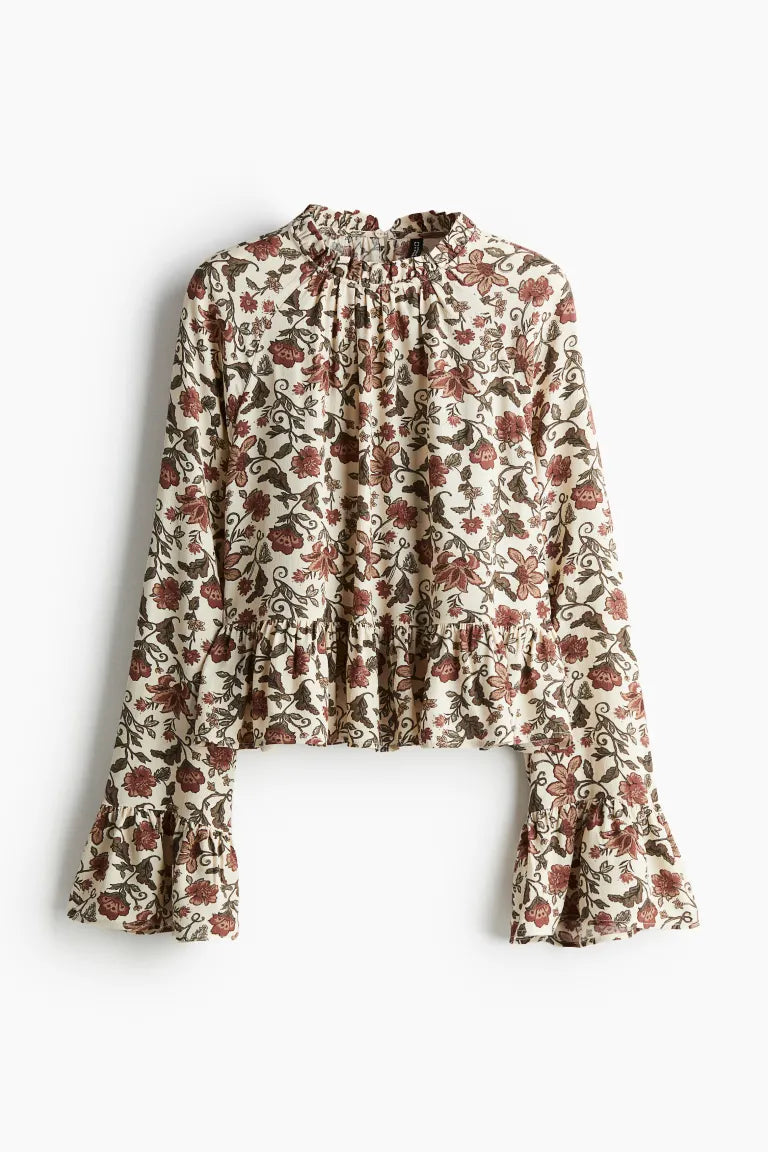 Blouse with Flounce and Peplum