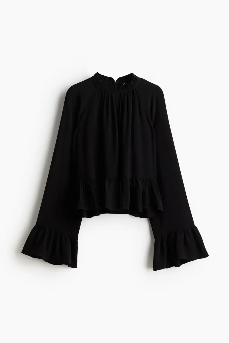 Blouse with Flounce and Peplum