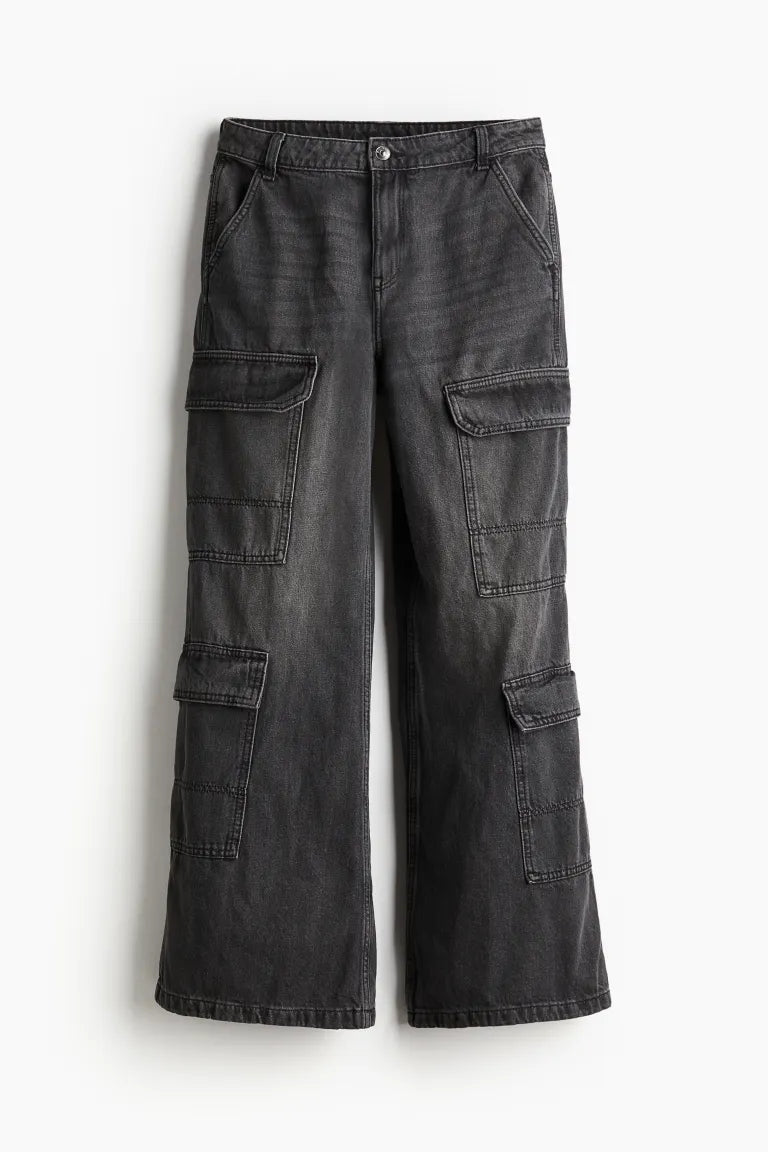 Denim Cargo Pants