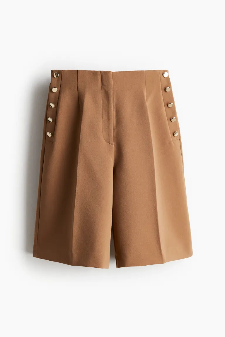 Button Detailed Bermuda Shorts