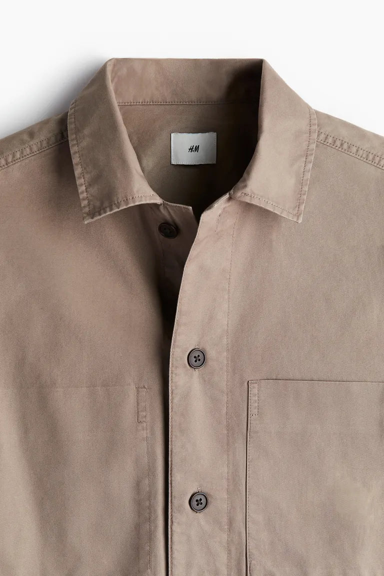 Regular Fit Gabardine Overshirt Shirt