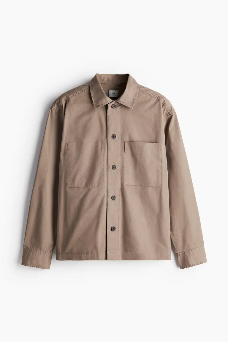 Regular Fit Gabardine Overshirt Shirt