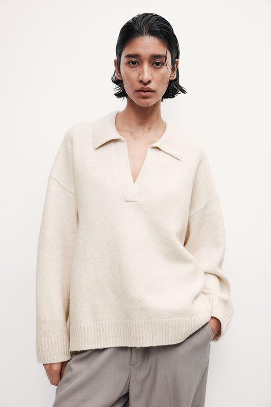 Collared Thin Knit Sweater