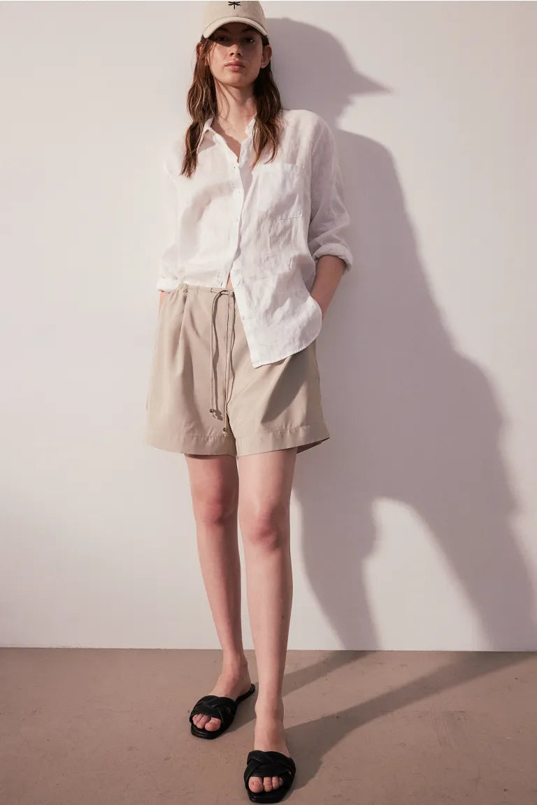 Pleated Front Shorts