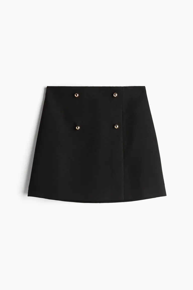 Button-front mini skirt