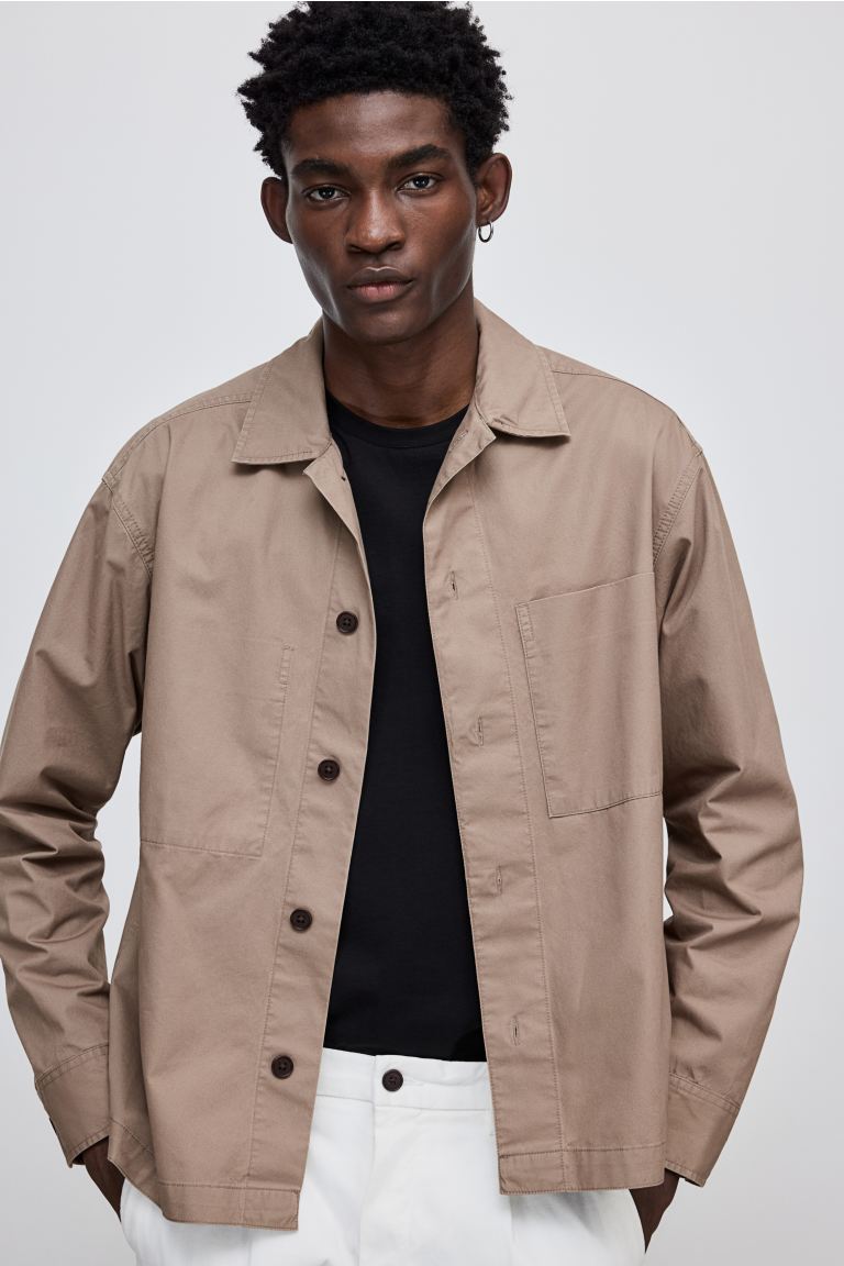 Regular Fit Gabardine Overshirt Shirt