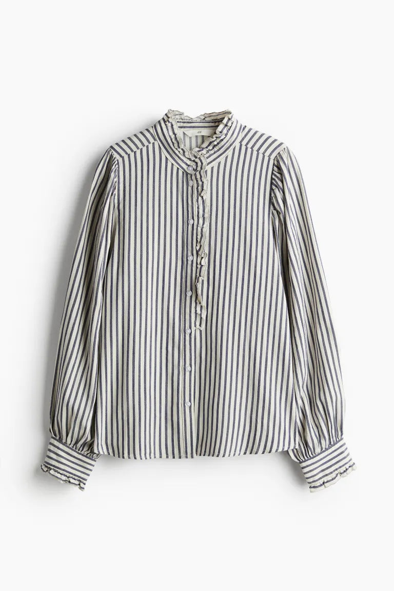 Ruffled Gabardine Blouse