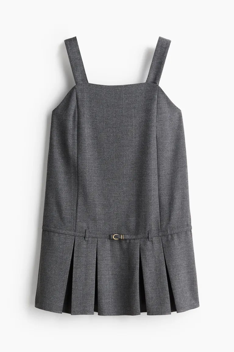 Pleated Skirted Pinafore Dress