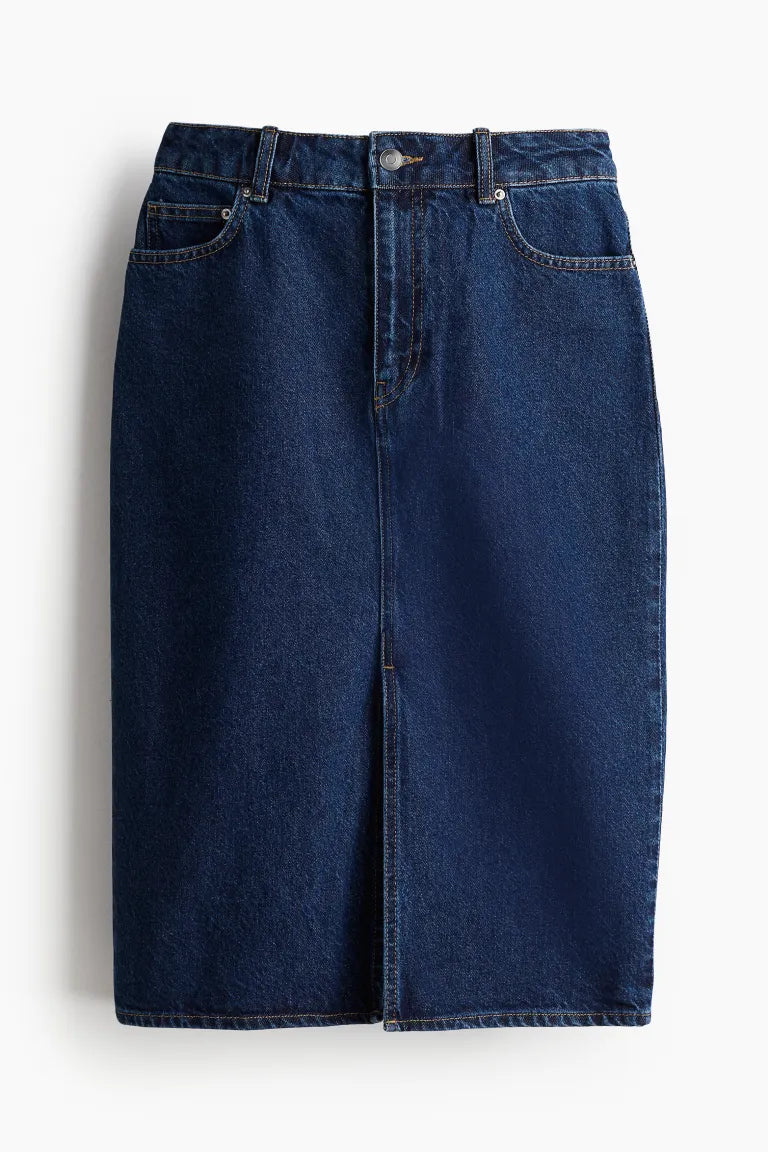 Knee Length Denim Skirt