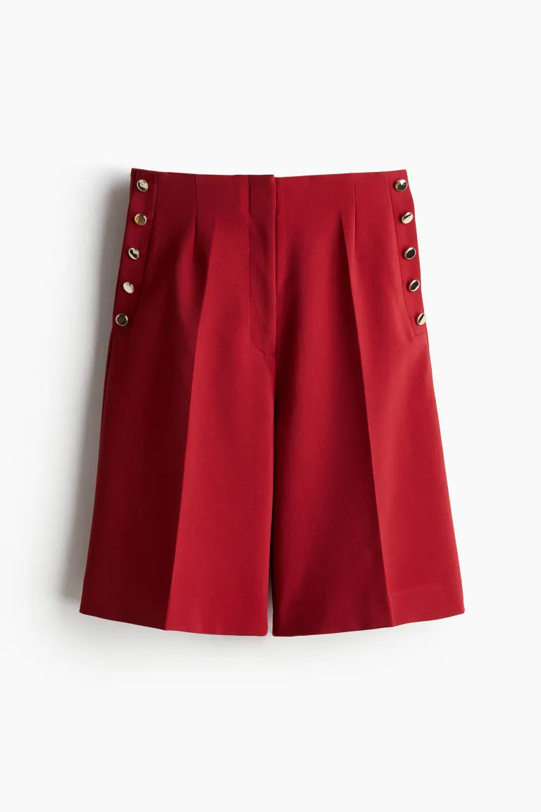 Button Detailed Bermuda Shorts