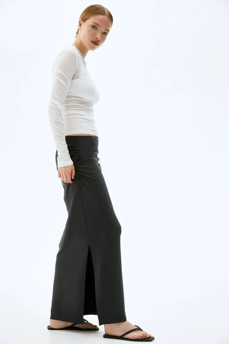 Pleated Maxi Skirt