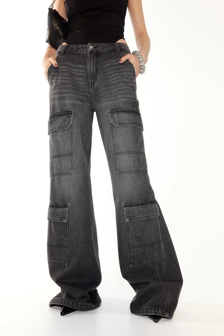 Denim Cargo Pants