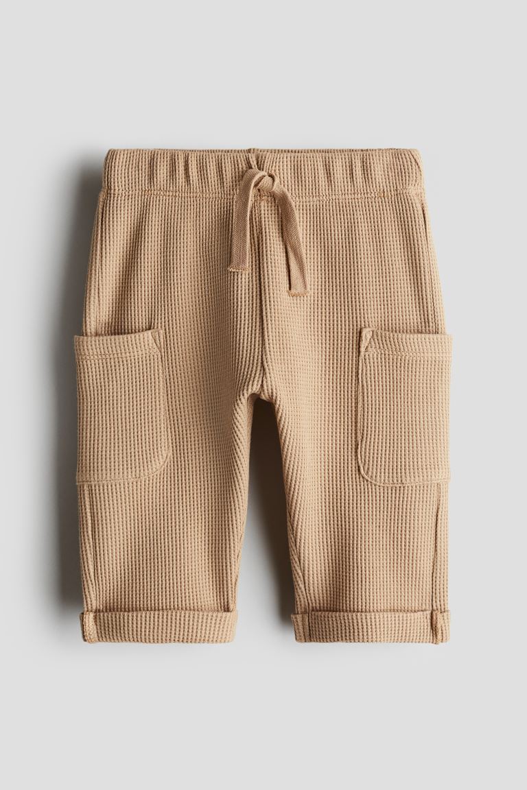 Waffle cotton trousers