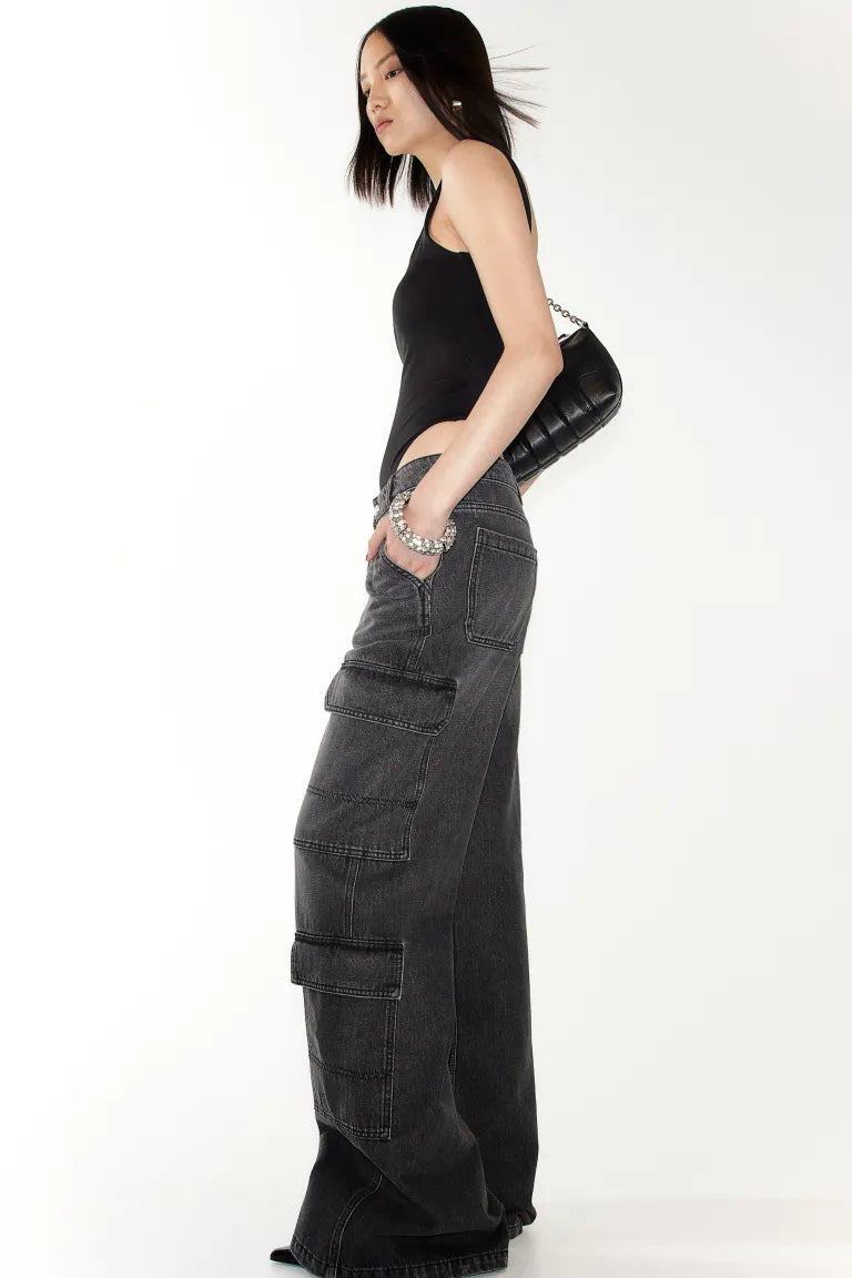 Denim Cargo Pants