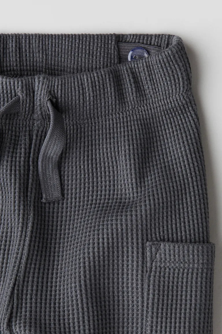 Waffle cotton trousers