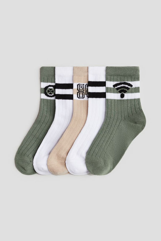 5-Pack Elastic Knitted Socks