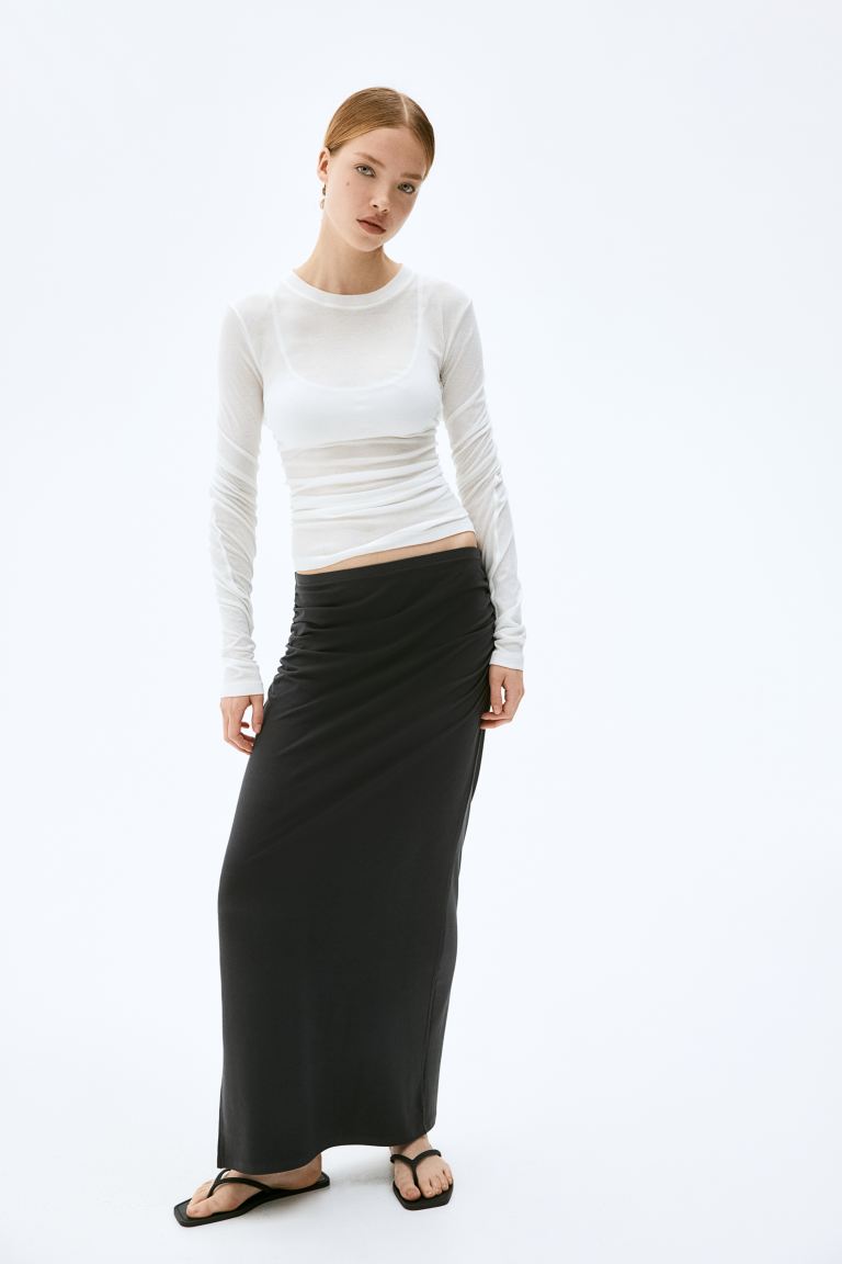 Pleated Maxi Skirt