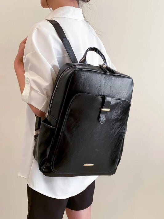 Metal Decor Functional Backpack