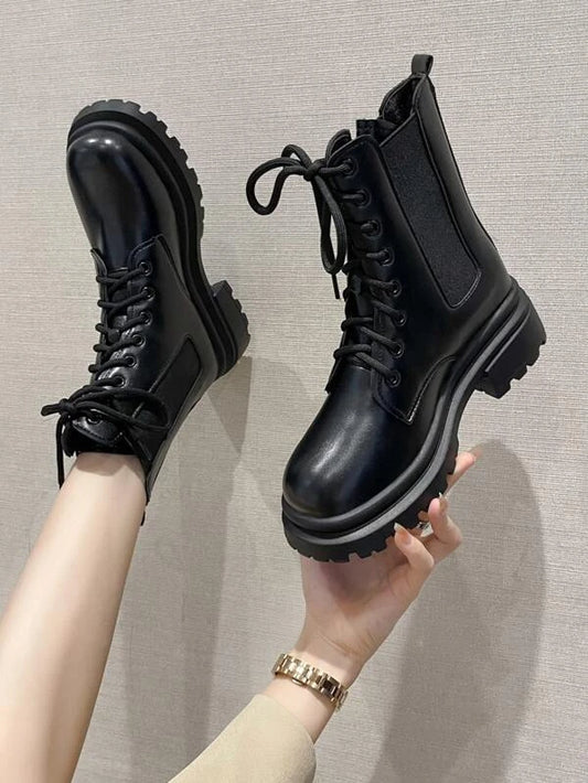 Lace-up Front Chelsea Boots