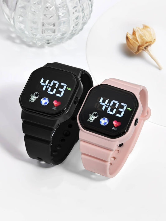 2pcs Couple Electronic Watch Set