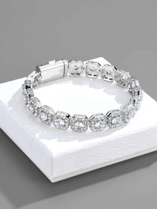 Men Rhinestone Decor Bracelet