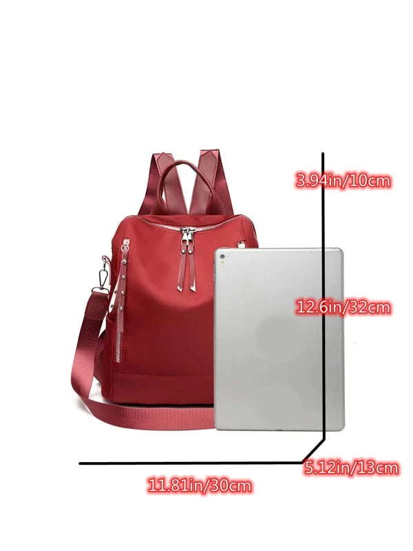 Zip Front Neon Red Backpack
