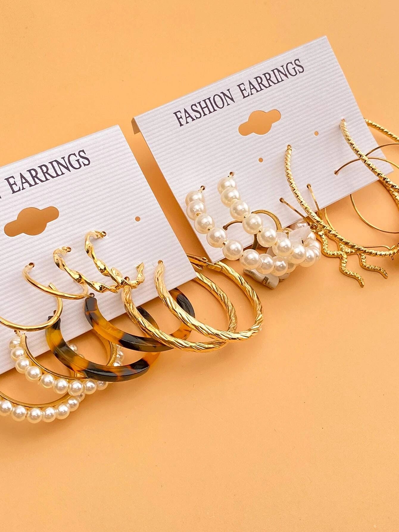 10pairs Faux Pearl & Butterfly Decor Earrings