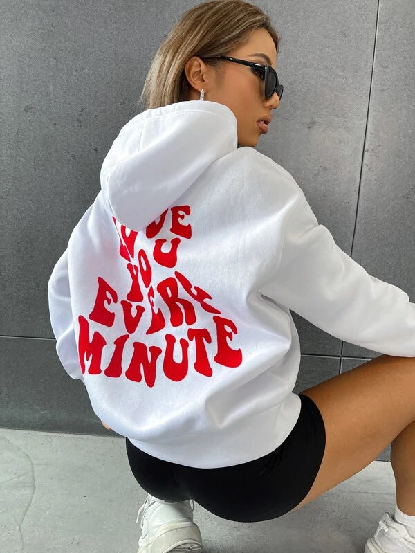 X LOLITA & SOFIA Slogan Graphic Drop Shoulder Hoodie