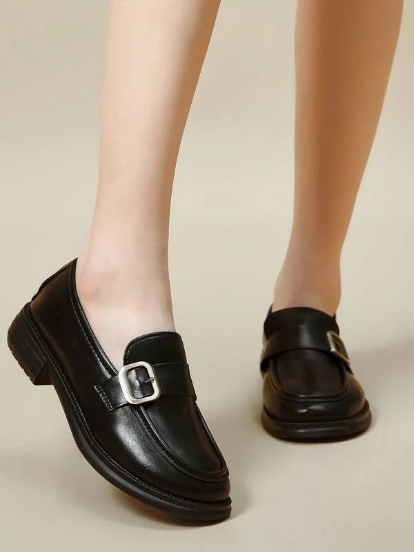 Buckle Decor Flat Loafers
